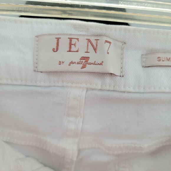 Jen 7 by 7 for All Mankind Slim Straight Jeans Mid Rise Button & Zip Fly SZ 12 - Picture 5 of 11